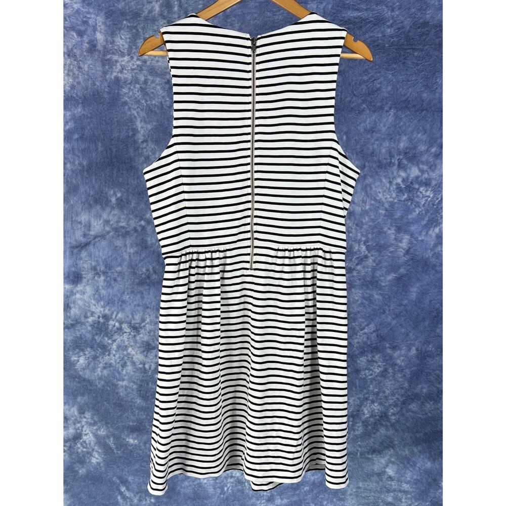 J.Crew Black White Striped Dress Women's Sun Dress Sz L Large Nautical Preppy - Picture 3 of 3